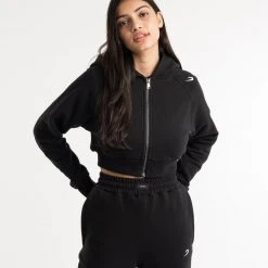 BOXRAW Women New Releases Winstone Cropped Zip Hoodie - Black