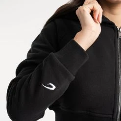 BOXRAW Women New Releases Winstone Cropped Zip Hoodie - Black