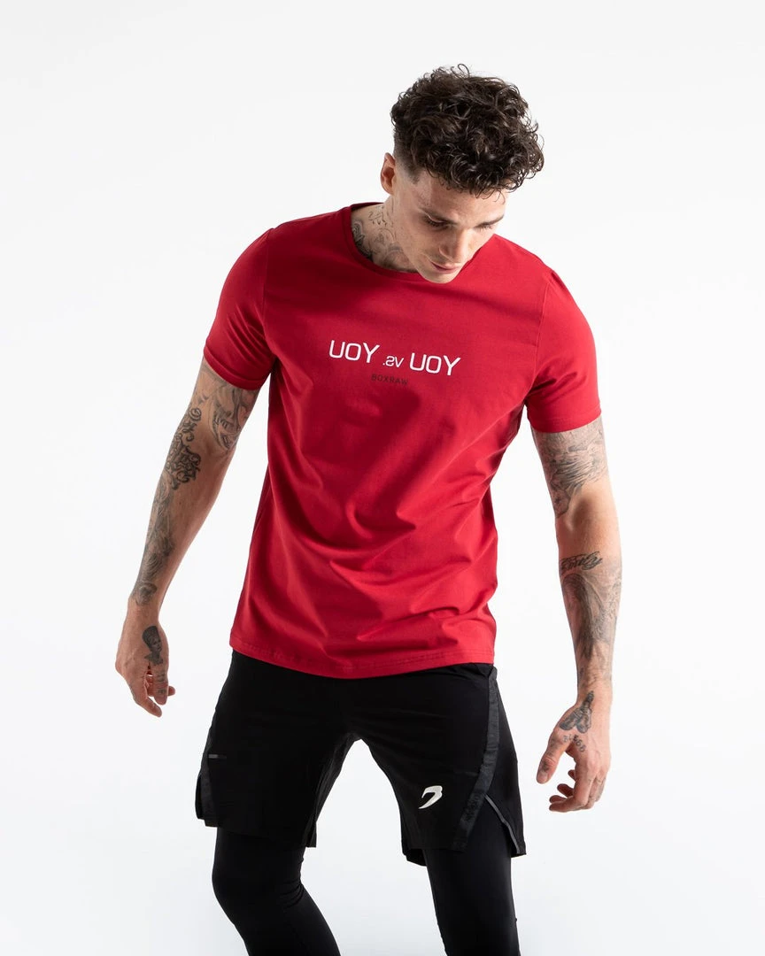 BOXRAW Men You Vs. You T-Shirt - Red 1 BOXRAW Men You Vs. You T-Shirt - Red