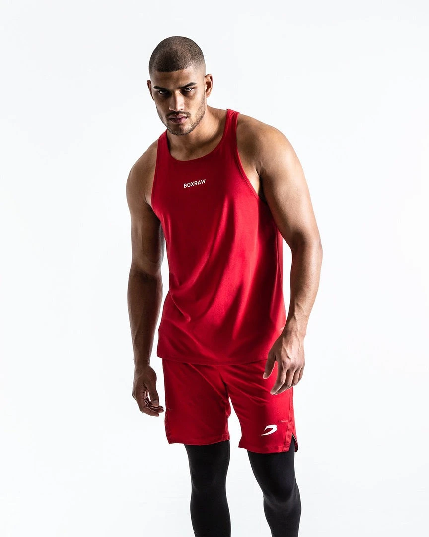 BOXRAW Men Clothing SMRT-TEC Stringer Tank - Red 1 BOXRAW Men Clothing SMRT-TEC Stringer Tank - Red