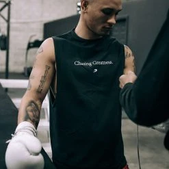 BOXRAW Men Chasing Greatness Muscle Tank - White Clothing