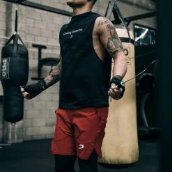 BOXRAW Men Best Sellers Pep Shorts (2-In-1 Training Tights) - Red/Black