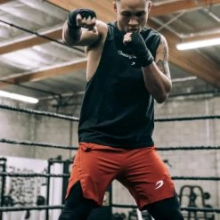 BOXRAW Men Best Sellers Pep Shorts (2-In-1 Training Tights) - Red/Black